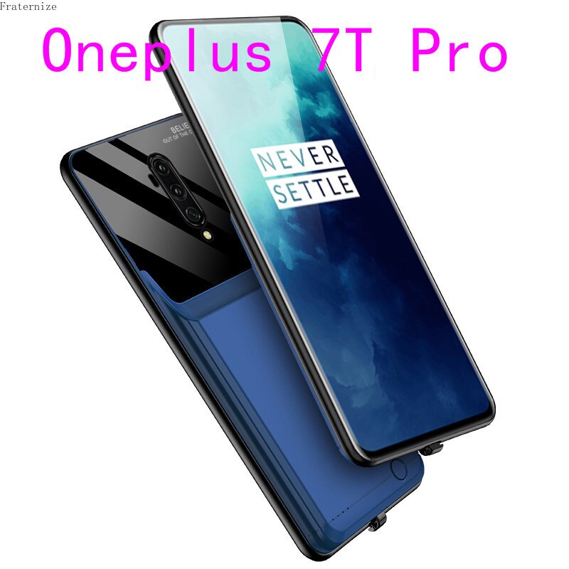 6000mAh stoßfest externe Batterie Ladegerät Fall für Oneplus 7 7T Pro Smart Power Bank Lade Abdeckung für Oneplus 8 Pro 8T Capa: OnePlus 7T Pro-Blue
