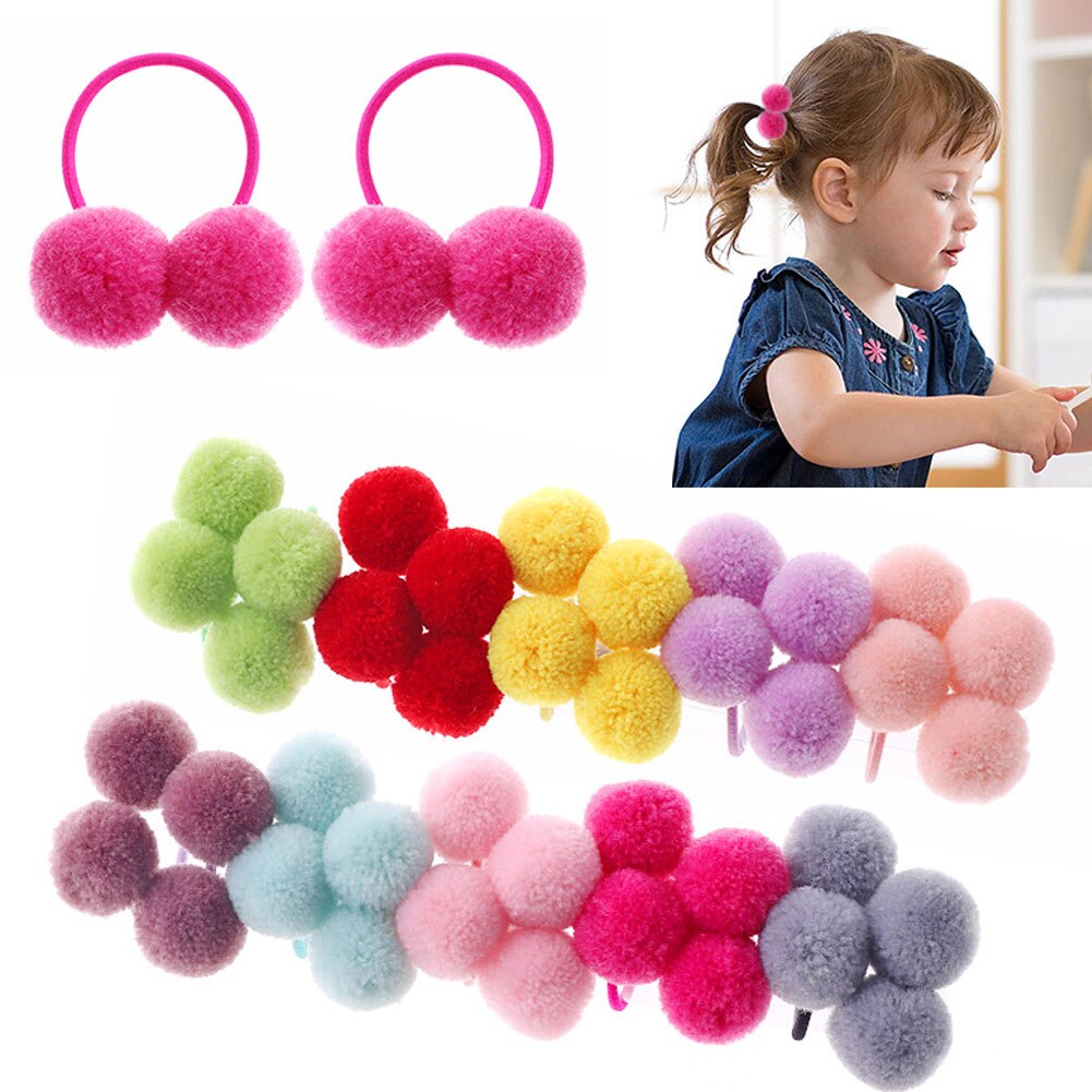 Anillo para el pelo con dos bolas pequeñas y lisas para niña, banda de goma elástica, gomas para el pelo, accesorios para el cabello, adornos para la cabeza, para niña, 2 piezas