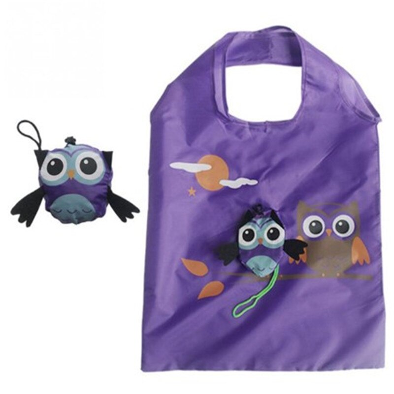 Cute Animal Owl Shape Folding Shopping Bag Eco Friendly Ladies Foldable Reusable Tote Bag Portable Travel Shoulder Bag