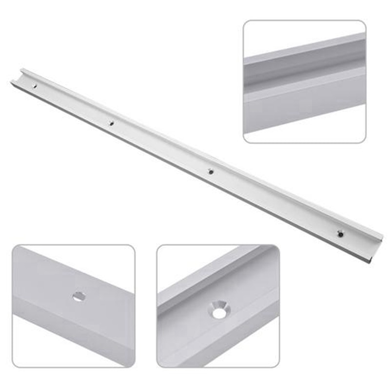 Riel de aluminio t-track t-slot, Riel de 300mm/400mm/500mm/600mm/800mm, ranura de fijación de tornillo T para Sierra de mesa herramienta de carpintería