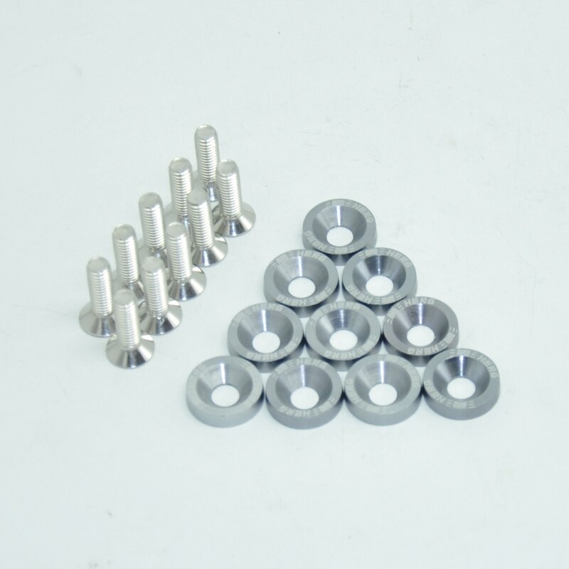 Universal 6mm Fender Washers washers and bolt Aluminum for Civic Integra RSX EK EG DC: Gray