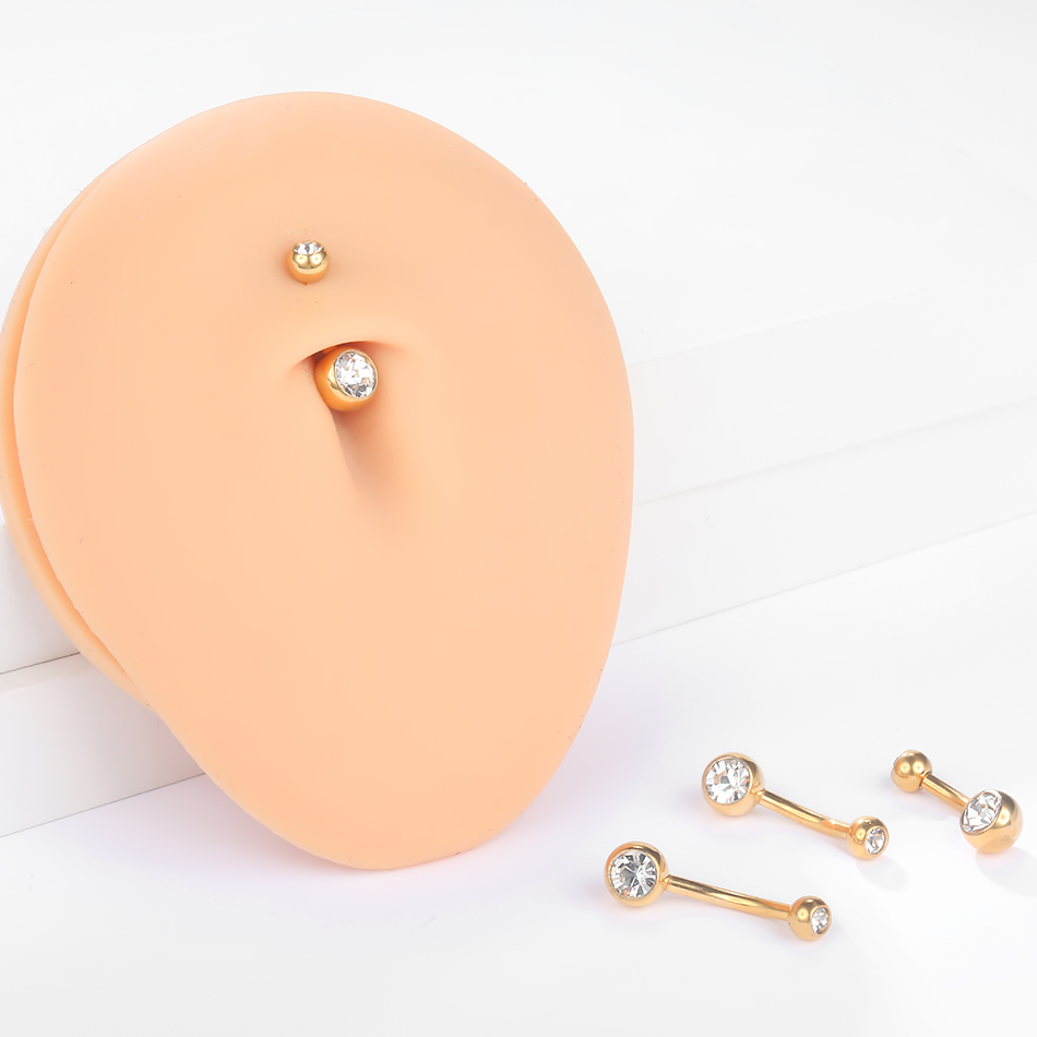 10 stk/parti titanium cz krystal navle ring navle bar piercing 6/8/10/12mm mave nobril piercing sexet smykker til kvinder 14g