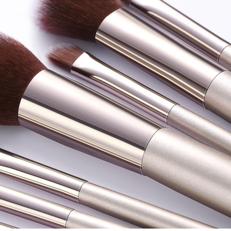 7 st sminkborstar set champagne guld foundation borste ögonskugga puder make up borste pincel maquiagem kosmetiska verktyg borstar