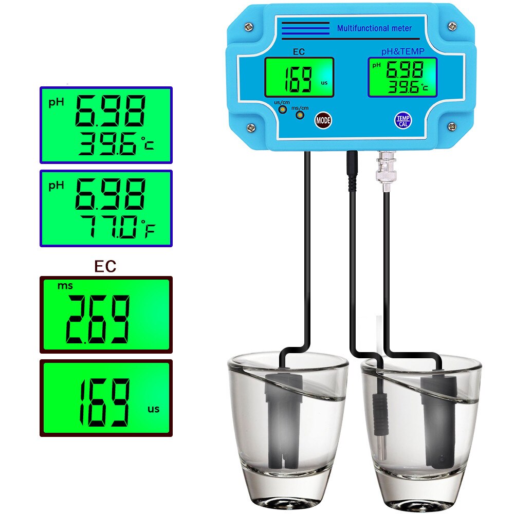 2 en 1 PH et EC mètre PH/EC-2981 testeur de LED numérique avec outil de surveillance de haute précision pour l'eau potable 30% de réduction