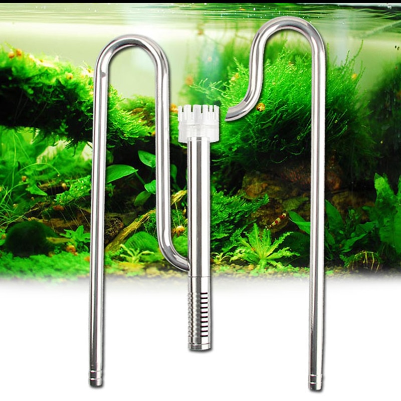 Aquarium Fish Tank Stainless Steel ADA Style Inflow Outflow Lily Pipe with Surface Skimmer