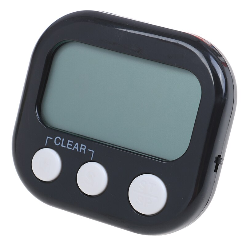 Magnetic LCD Digital Kitchen Countdown Timer Alarm With Stand White Kitchen Timer Practical Cooking Timer Alarm Clock: Black