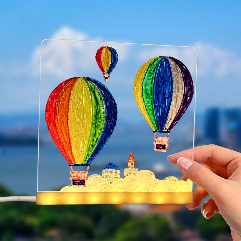 Pizarra luminosa LED, juguetes de dibujo, luz mágica, pizarra, Graffiti, lámpara artística para colorear, tablero de mensajes acrílico, juguete Montessori para niños