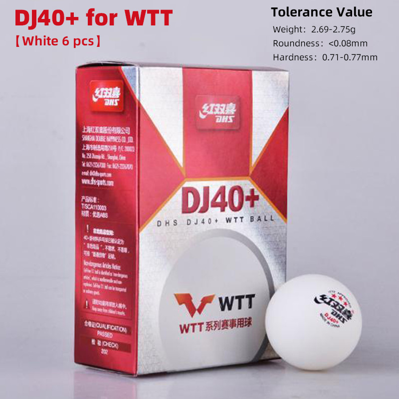 DHS D40+ DJ40+ Pelotas de Ping Pong 3 Estrellas ABS Material Pelota de Tenis de Mesa Especial para WTT: Gris oscuro