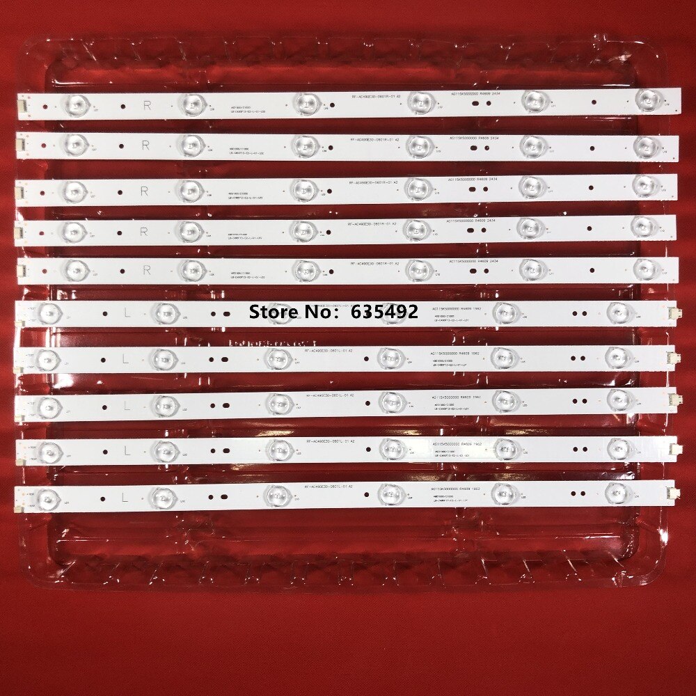 1set=10pcs LED Backlight For LED49C1000N LED49C1080N LB-C490F13-E2-L-G1-SE3 SE2 LB-C490F13-E2-L-G1-SE4 SVJ490A06 SVJ490A09