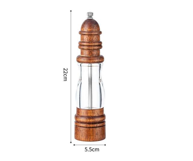 5" 8" 10" Salt and Pepper Grinder, Solid Wood Spice Pepper Mill with Strong Adjustable Ceramic Grinder Kitchen Cooking Tools: Wooden grinder2