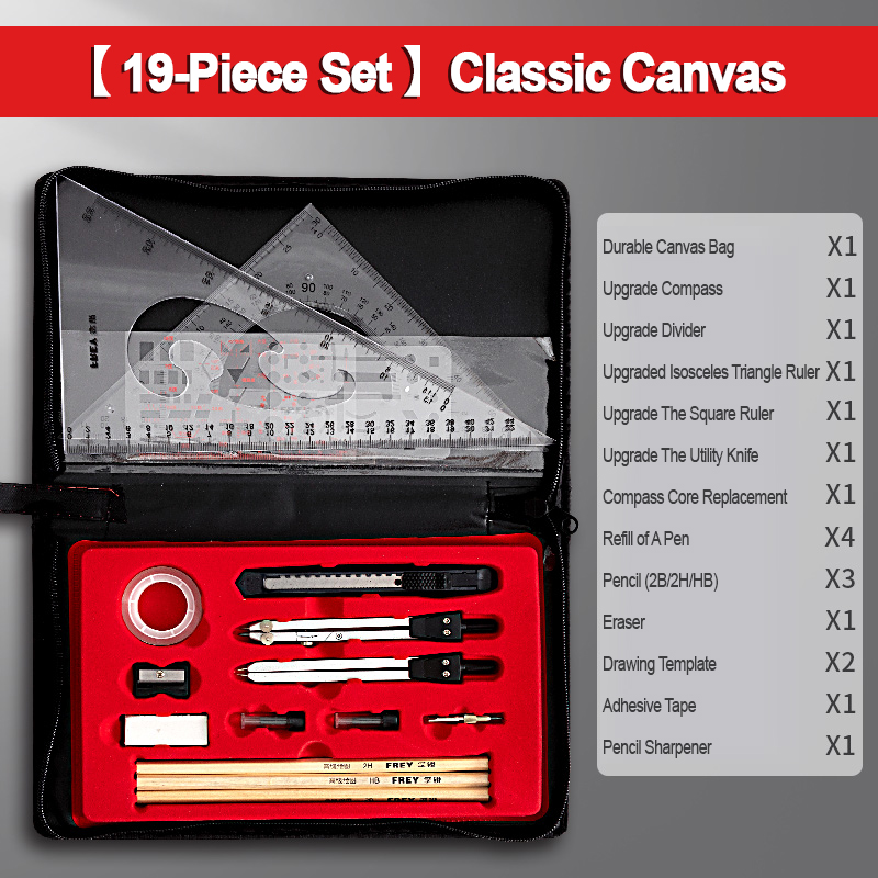 Mechanical drawing tool set, compass for drawing, engineering drawing tool kit for college students, engineering dr: Yellow