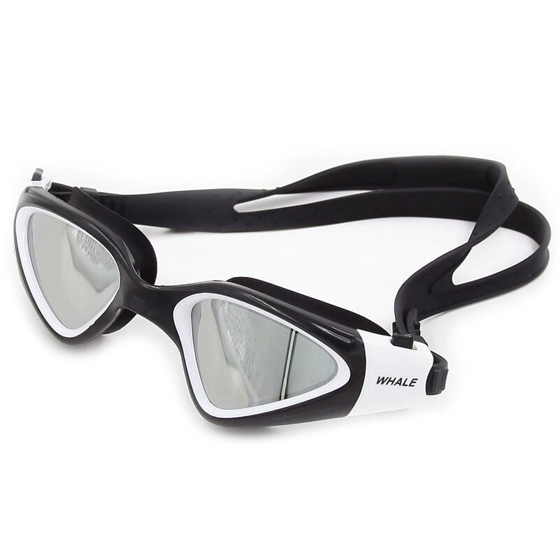 Gafas de natación de silicona para adultos, lentes impermeables de protección UV antivaho, para hombres y mujeres: white