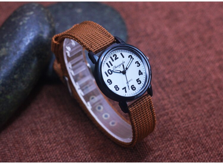 Cyd shock klocka herr elektronisk pojkklocka dam bälten armbandsur nylon tyg visare klockor nummer kvarts klocka