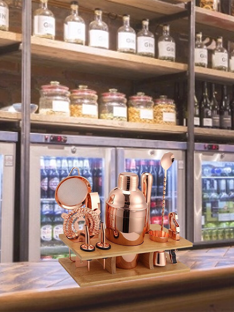 11 Pcs Modern Simple Cocktail Shaker Set Bar Shaker Set Stainless Steel Bartender Kit For Bar Home Party