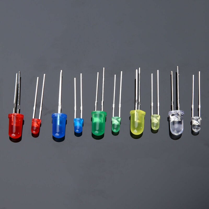 300pcs 3mm 5mm LED Diodes Emitting White Yellow Red Green Blue Assorted Kit DIY