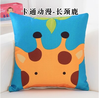 Cute Cartoon Printing Linen Square Sofa Children Cushion Cover Nap Throw Pillow Case Decorbox Home Decor Household Supplies: 12