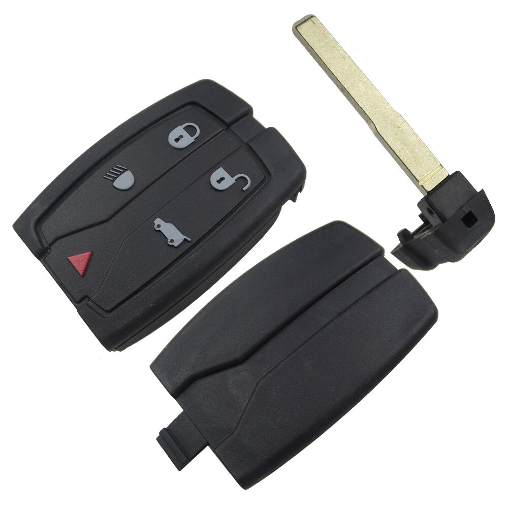 OkeyTech for Land Rover Freelander 2 Discovery Remote Smart Car Key Fob Replacement Key Case Shell 5 Button Uncut Blade No Logo