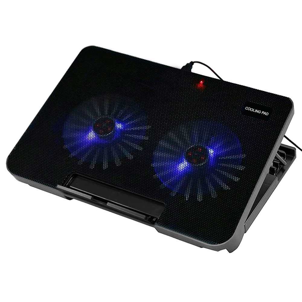 Base de Refrigeracion para portatil Laptop hasta 17&#39;&#39; USB 2 Ventiladores Luz Led