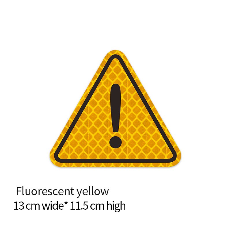 Night reflector Collision avoidance warning Glow stick Triangle sign For car motorcycle bicycle Children's backpack pram: big yellow