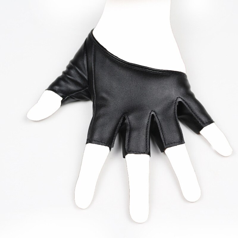 Gants moulants demi-doigt en simili cuir pour femmes, moufles Sexy, demi-paume, fête, pour dames, courts, noirs, tendance,
