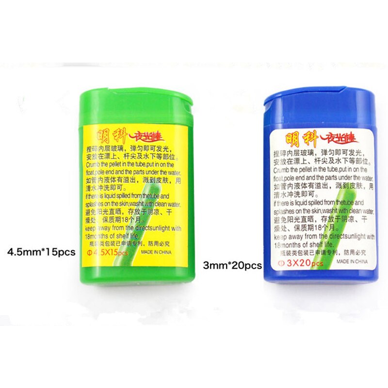 15 Uds diámetro 4,5mm palo de luz 20 piezas Uds diámetro 3mm lightstick caja luz química brillante químico, pesca luz flotadores luminosos