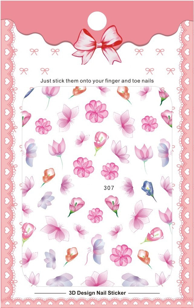 aangekomen Water Decals Nail Art Stickers kleurrijke vlinder bloem Nagels Sticker Decoraties Manicure Z0138