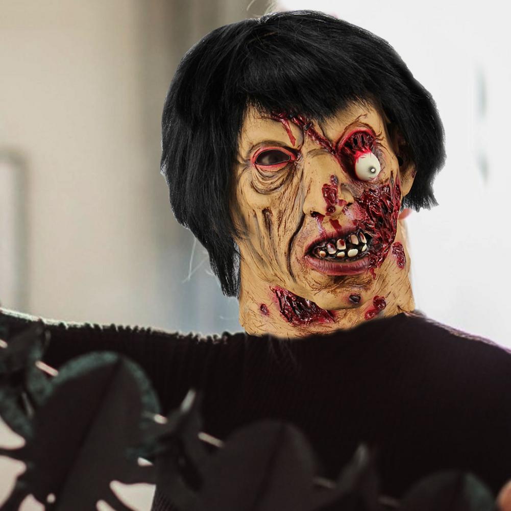 Headgear Halloween Scary Mask Face Cover Anonymous Masks Halloween Horror Latex Eye-Blasting Horror Props Coaplay Headware