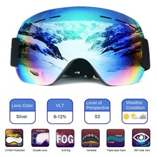 Ski Goggles Met Ski Masker Mannen Vrouwen Dual Lens Snowboard Bril Bril Skiën UV400 Bescherming Anti-Fog Sneeuw Skiën bril