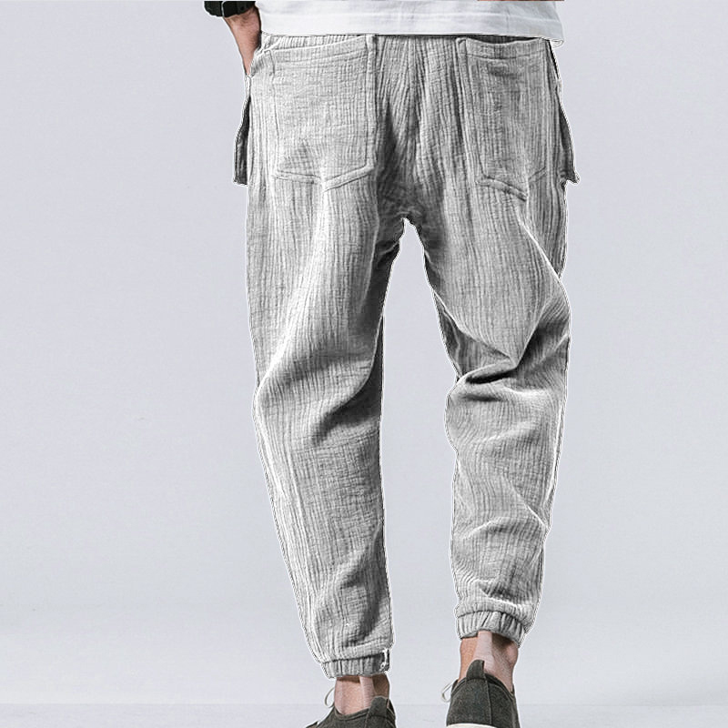 Casual Harem Joggingbroek Broek Mannenmode Hip Hop Katoen Linnen Broek Mannen Koord Pocket Losse Potlood Broek
