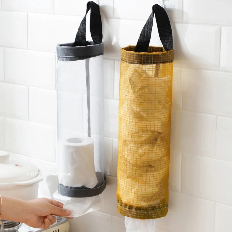 1-5PCS Garbage Bag Storage, Kitchen Wall-mounted Plastic Bags Household Storage Bags Pull-out Shopping Bags Net Bag Storage Bags