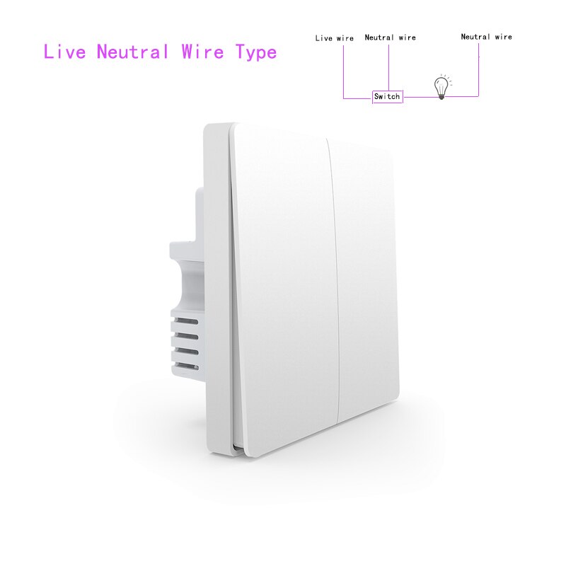 Aqara ZiGBee wifi Wireless Smart Switch Light Remote Control Key Wall Live Neutral Wire Switch Smart Home work for Mi Home APP: Live Neutral Type 2