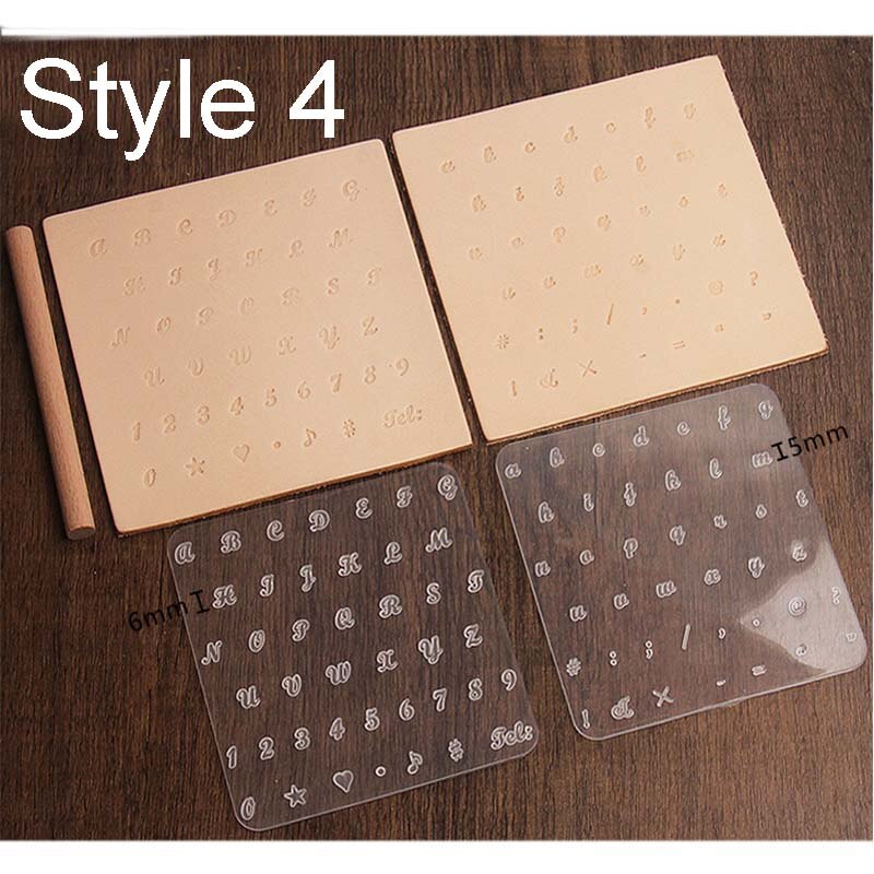 Handmade leather DIY leather letter printing digital printing art leather carving tool set combination: Style 4