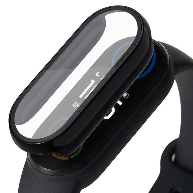 Glas Case Voor Xiaomi Mi Band 4 5 6 3 Cover Screen Protector Film Voor Miband 6 5 Smart Horlogeband volledige Beschermende Riem Armband