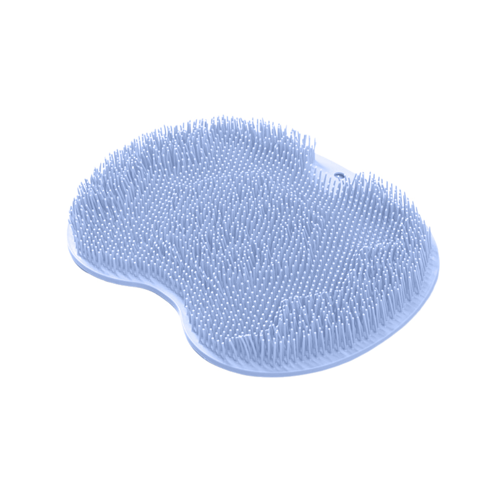 Foot & Back Scrubber Body Shower Brush Reusable Silicone Brush Foot Wash Mat Bathroom Non-slip Bath Mat Foot Anti-slip Mat Bath: Blue