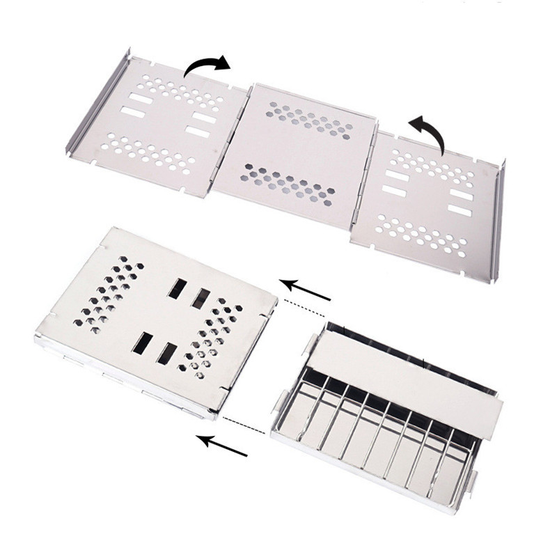 Neue Protable Klapp Feuer Platte Camping BBQ Furnture Ich bin Freien &Ampere; Haushalt edelstahl 430 Grillmulti-Funktion Grill Regal