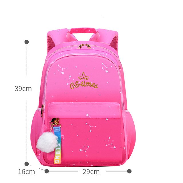 Kinderen Schooltas Meisje Kids Satchel Primaire Borduurwerk Rugzak Gradiënt Kleur Star Moon Mochila Tiener Regenboog Schooltas: 005-2