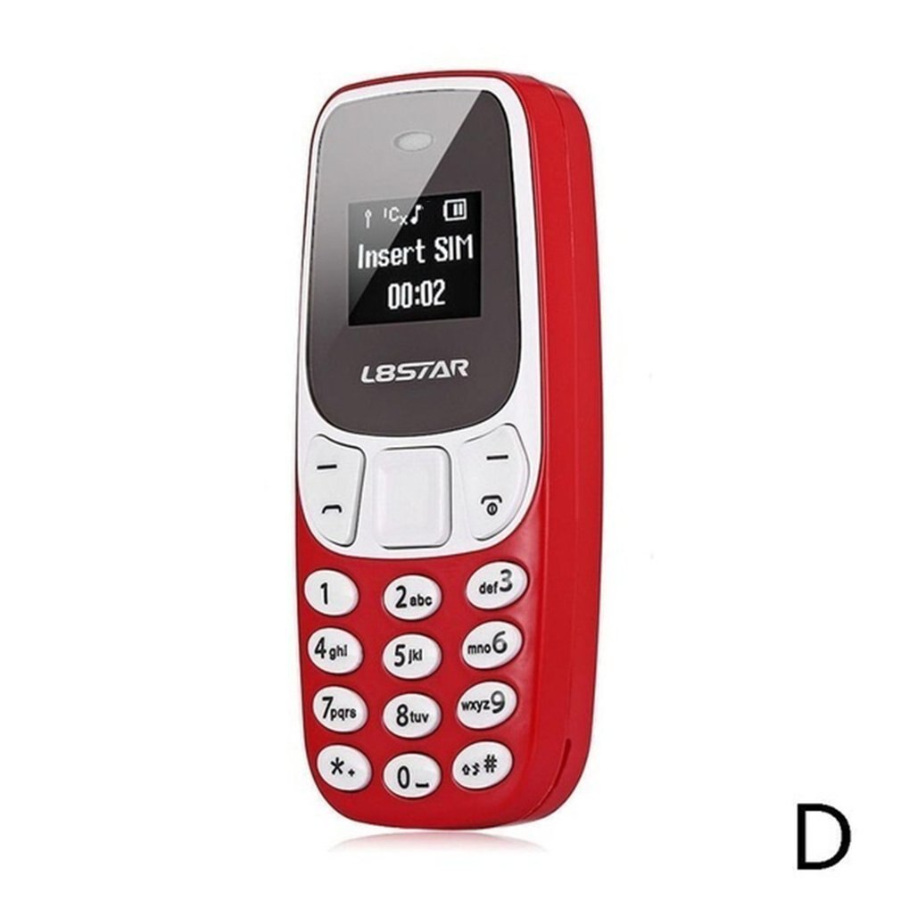 Mini thumb bærbar mikrofon mobiltelefon trådløs gsm dual sim  bm70 flersprogede små smartphones ringer til telefonopkald: Rød