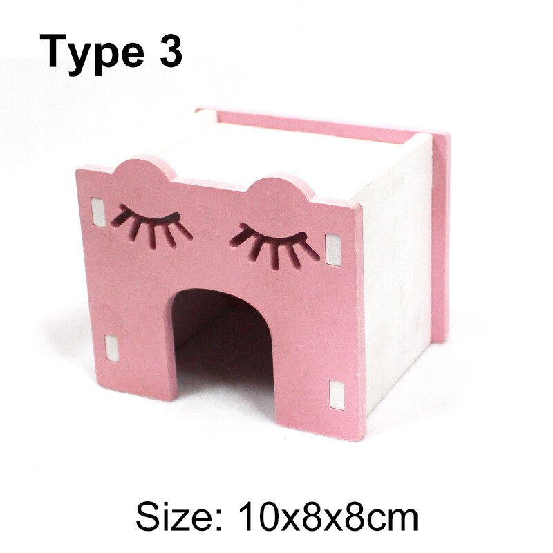 Mini cama de madera para casa de hámster, escalera de Chinchillas, nido de conejillo de indias para mascotas pequeñas, juguetes de jaula para mascotas pequeñas