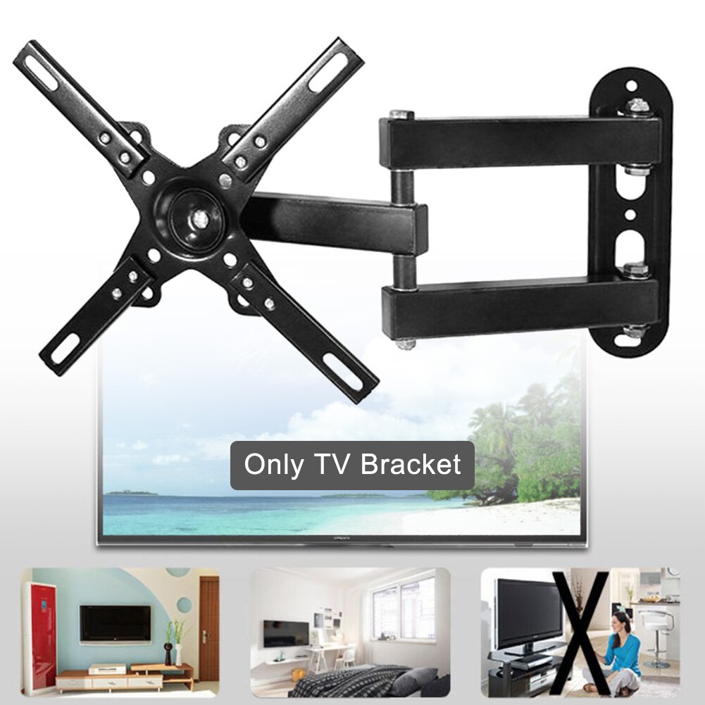 Frame Support LCD Monitor Adjustable Angle Flat Screen Home Wall Mounted Full Motion TV Bracket Stable Tilt Swivel Universal