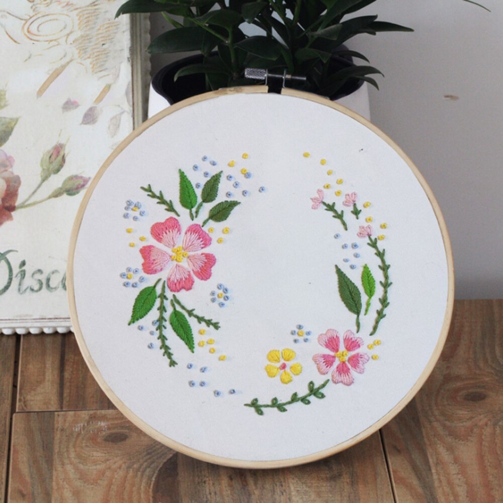 DIY Embroidery Flower Handwork Needlework for Beginner Cross Stitch Kit Ribbon Painting Embroidery Home Decoration: J050479A