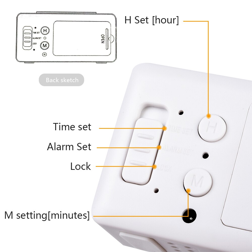 LED Digital Alarm Clocks With Snooze Digital Temp Time Music Dual Clock With USB Charger Large Digit Display Brightness Dimmer