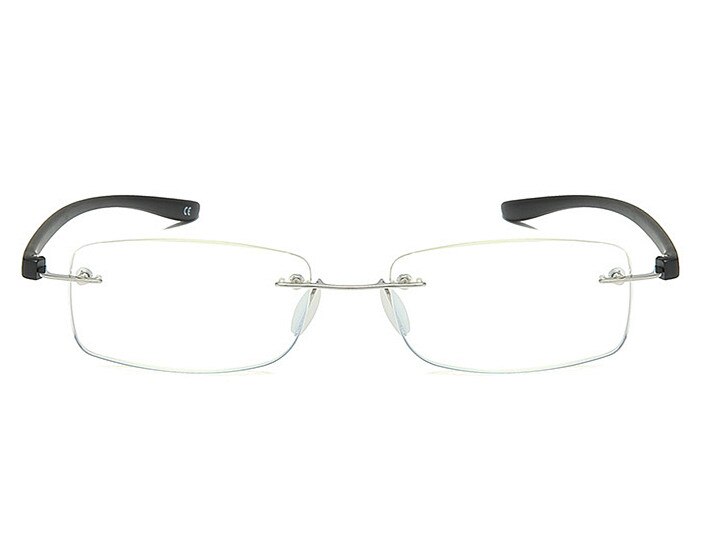 Uvlaik Mannen Vrouwen Anti Blauw Licht Rilmless Leesbril Legering Optische Frameloze Transparante Brillen 1.0 1.5 2.0 2.5 3.0: +400 / Black