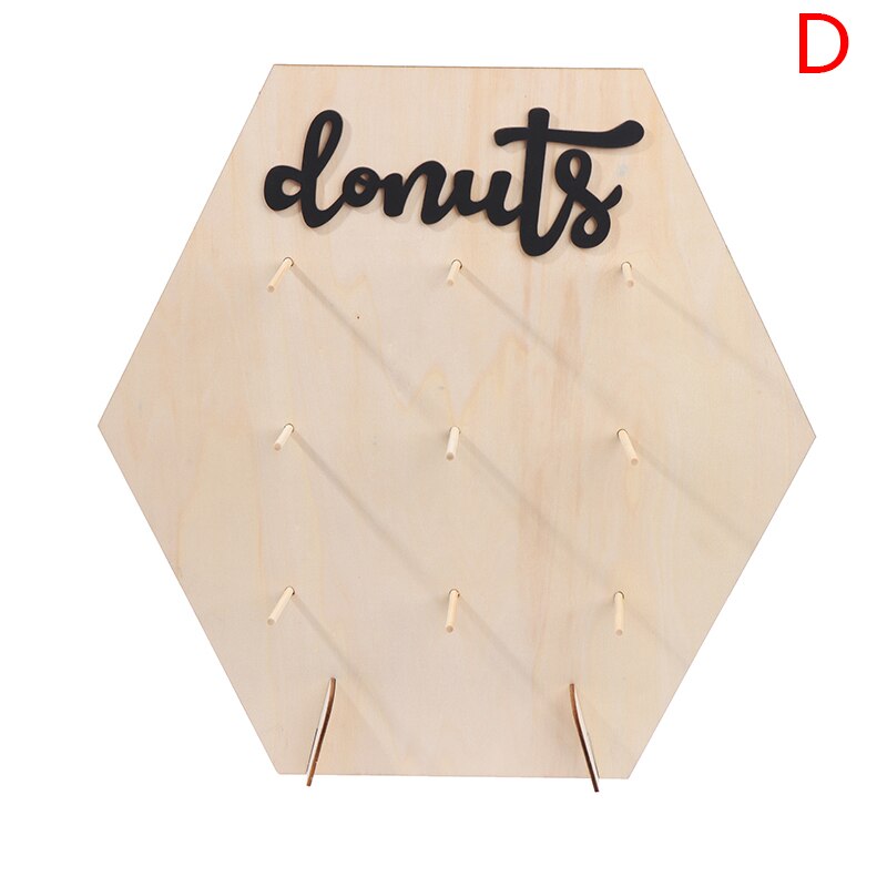 Soporte de pared de Donuts para decoración de de cumpleaños y boda, estante de exhibición de pastel de postre de madera, suministros para de Navidad, 1 unidad,: D Style1