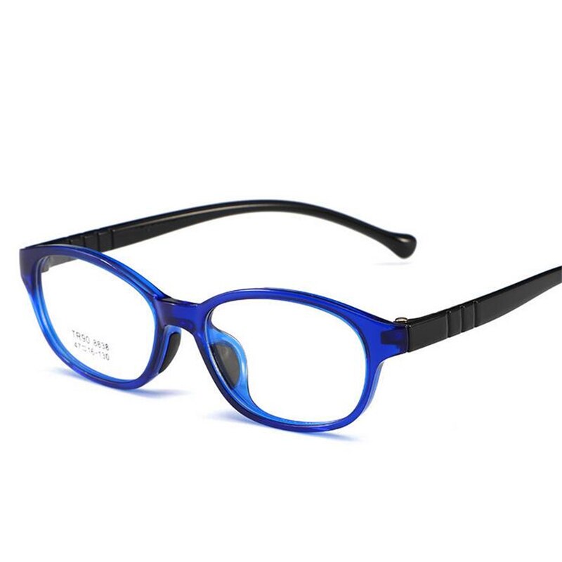 Retro barnebrille ramme dreng pige behagelig og enkel silikone baby briller sikkerhed recept briller oculos de grau: Blå-sort