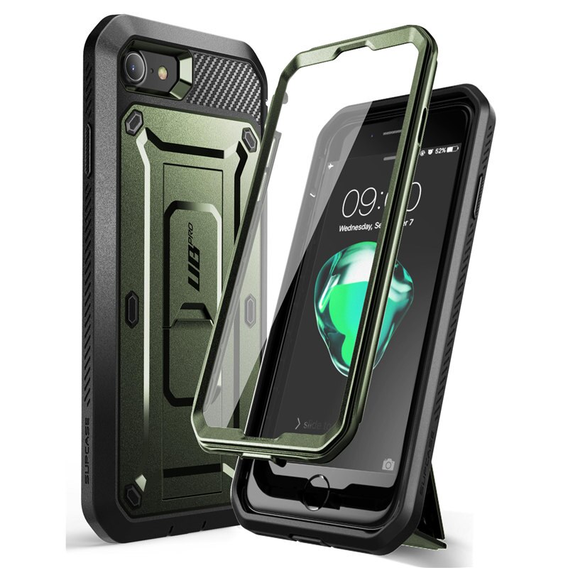 SUPCASE Für iPhone SE Fall Für iPhone 7/8 Fall UB Pro Robuste Holster Abdeckung Fall mit Gebaut-in screen Protector & Ständer: MetallicGreen