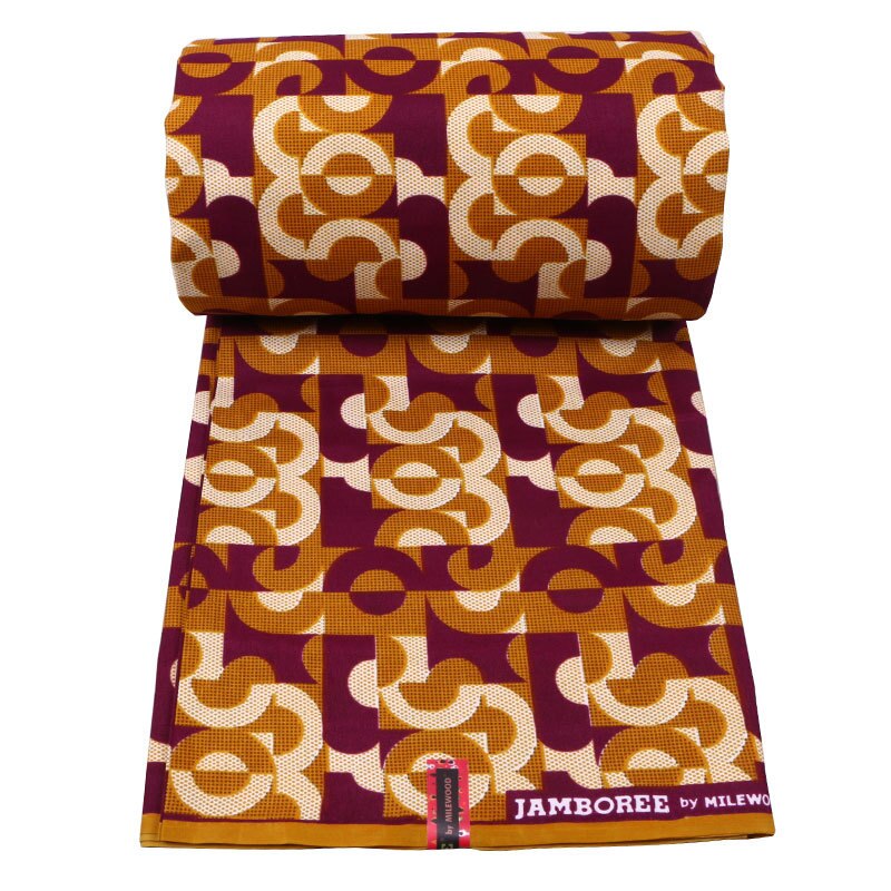 Afrykańskie klasyczne drukowane holenderskie brązowe tkaniny woskowe 6 jardów \ zestaw