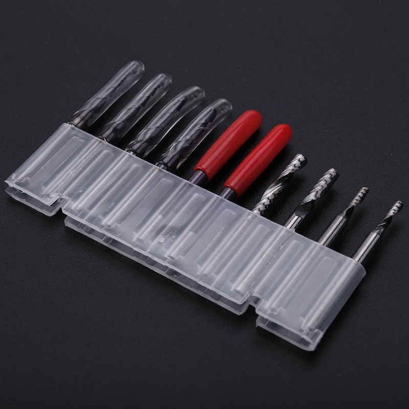 CNC Solid Carbide Engraving Bits Milling Cutter Woodwork Set 3.175Mm Shank Router Bits For Carving Wood Tools