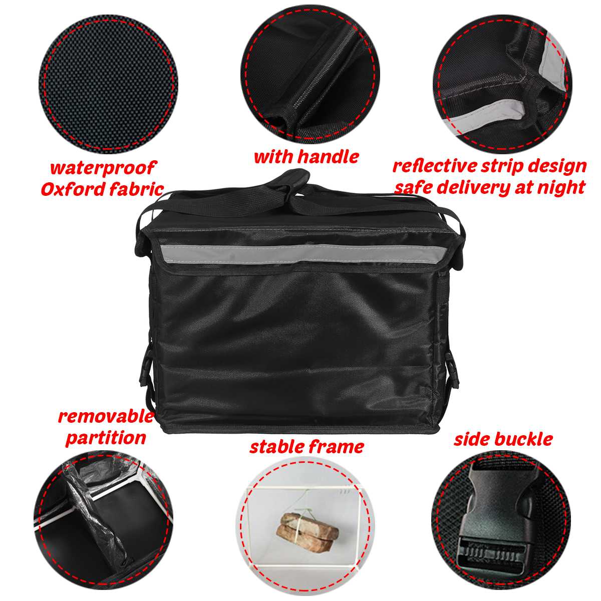 30L Extra Large Cooler Bag Car Ice Pack Insulated Thermal Lunch Pizza Bag Fresh Food Container Refrigerator Bag