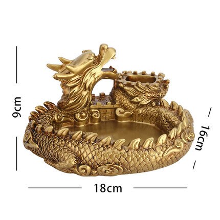 Europese Stijl Retro Creatieve Lade Dragon Elanden Leeuw Asbak Hars Ash Tray Woonkamer Home Office Decoratie Ornamenten: 2