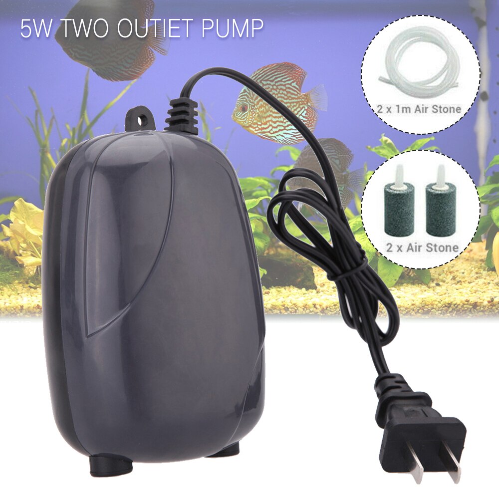 Aquarium Air Pump 220v 3w Single Double Outlet Fish Tank Mini Air Compressor Oxygen Pump Aquarium Accessories For Fish Tank
